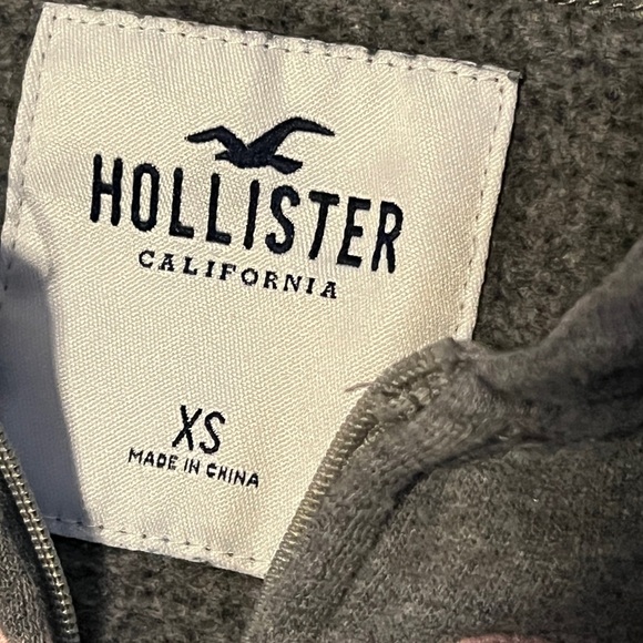 Vintage Y2K Hollister Zip-Up Hoodie Gray with Script & Pink Logo – XS - Picture 7 of 7